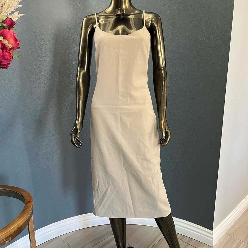 Zara Cream Midi Slip Dress